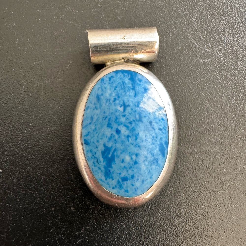 925 Sterling Silver Denim Lapis Pendant
